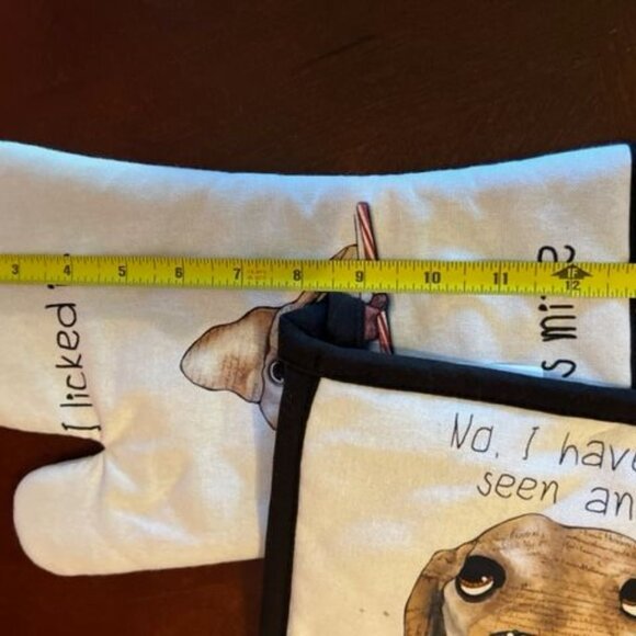 Dog-Themed Christmas Oven Mitt & Pot Holder Set boston international - Picture 3 of 7